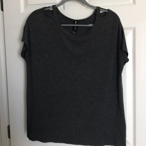 Cutout Kneckline Top - grey